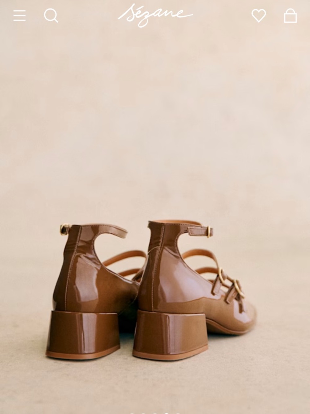 ELODIE MARY JANES in PATENT TAUPE Patent Mary Jane Heels with Ankle Strap - Picture 7 of 10